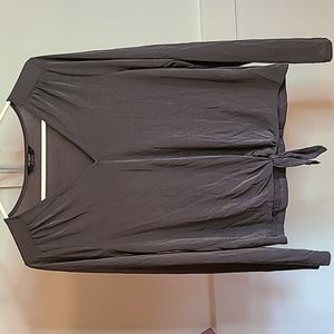 Lucky Brand Long Sleeve Grey Tie front T-shirt Size S